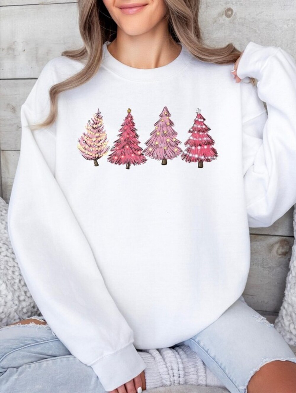 NWT Pinkmass Holiday Tree Graphic Sweatshirt Size L